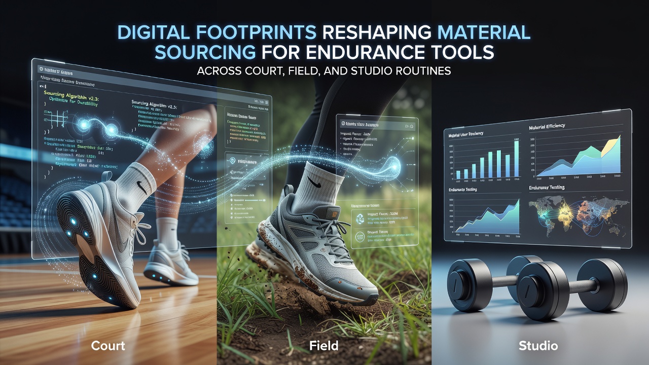 Athletes using wearable devices during court and field training sessions to collect performance data