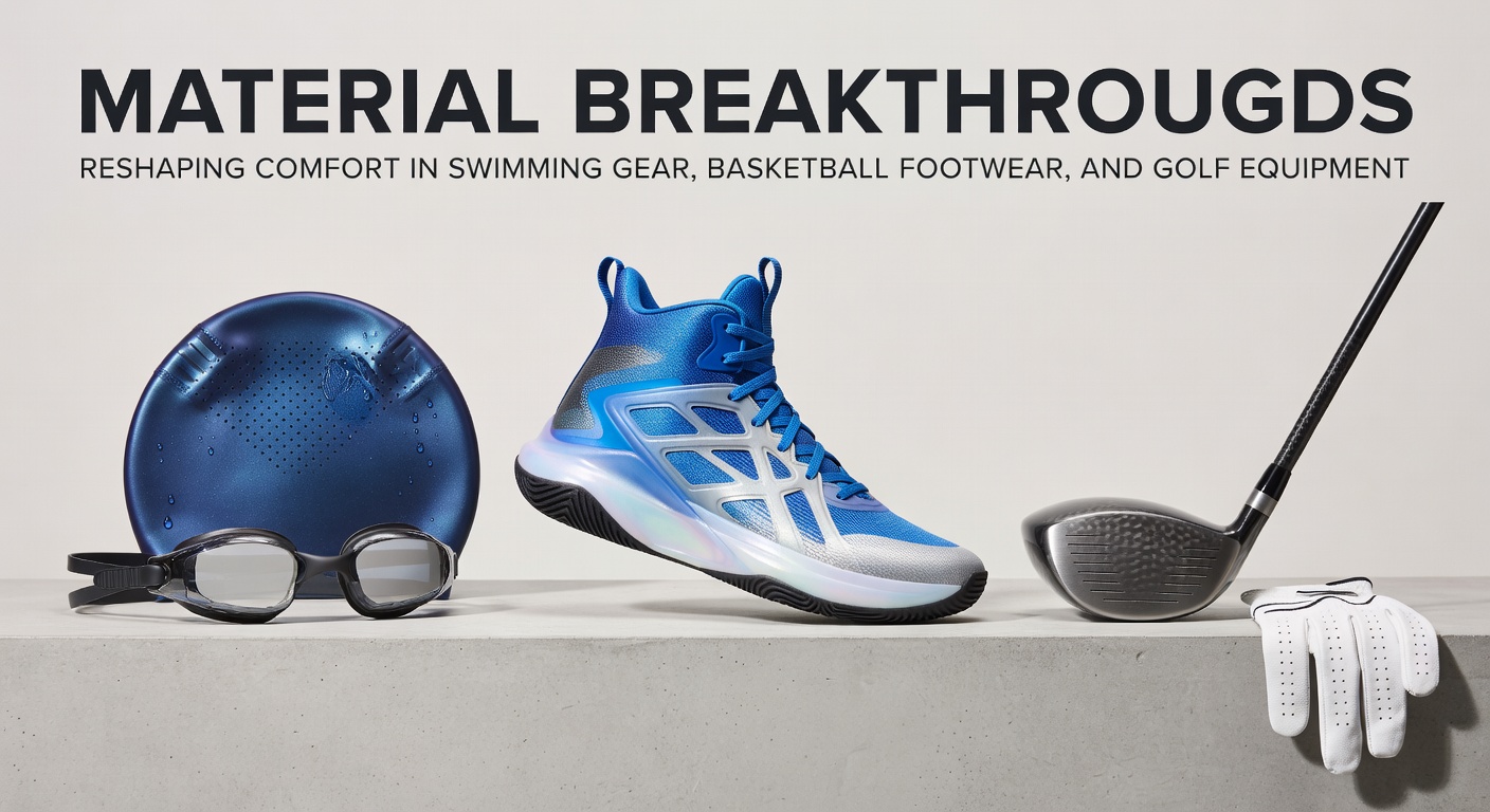 Advanced materials enhancing comfort across swimming, basketball, and golf gear