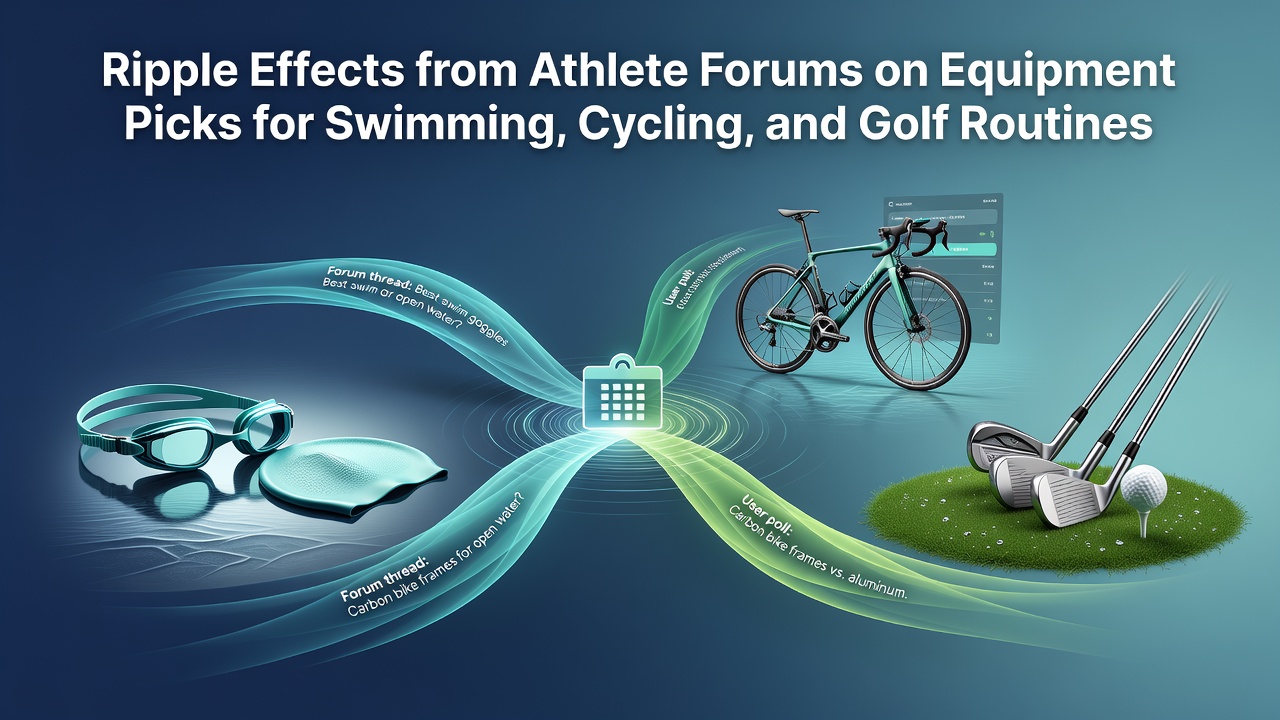 Athletes sharing equipment recommendations in online discussion forums for swimming cycling and golf
